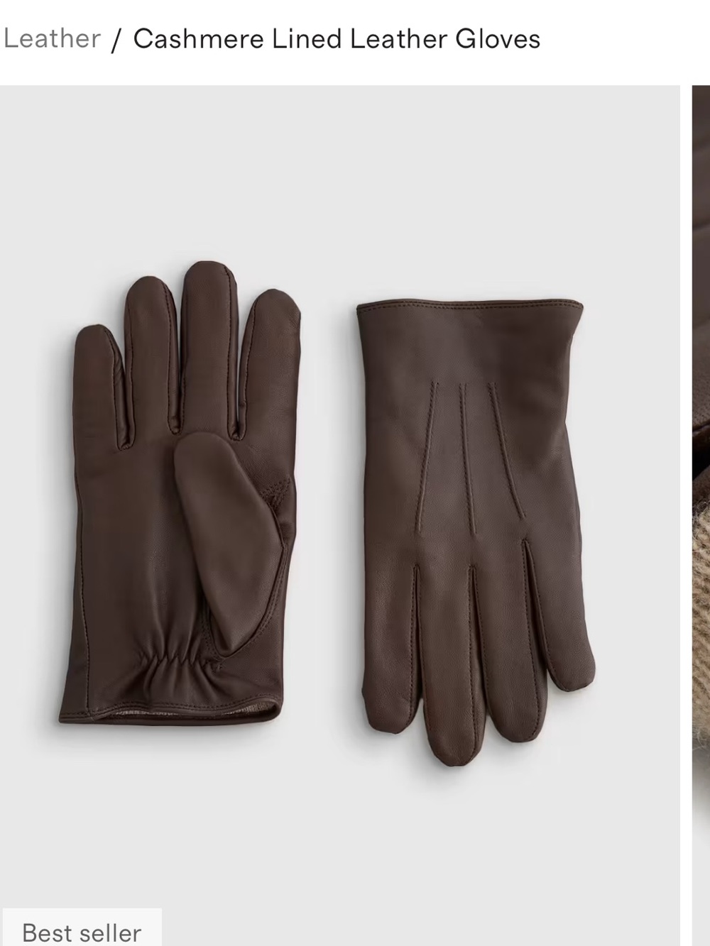Quince Cashmere Lined Leather Gloves NEW